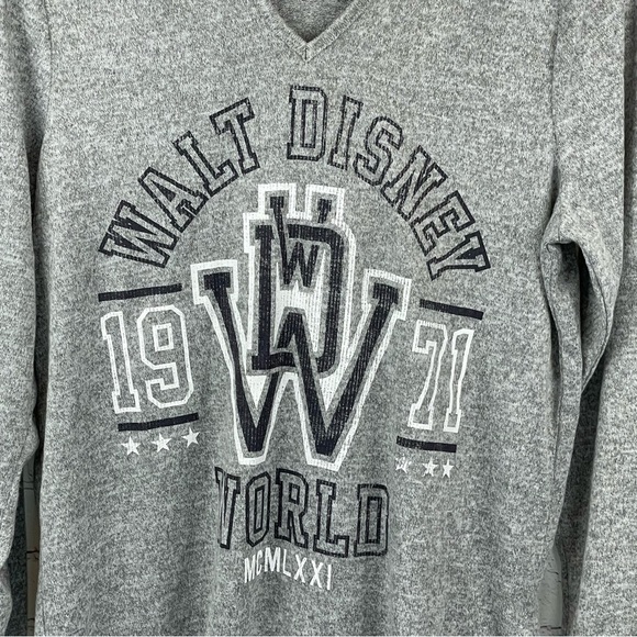 WALT DISNEY WORLD Sequin Hooded Pullover Graphic Sweatshirt Large - Picture 2 of 9